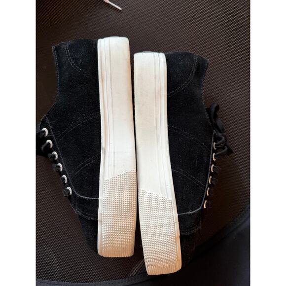 Black Suede Platform Superga Sneakers, GUC Women's Size 10 - Picture 2 of 5